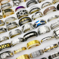 Anillos súper baratos al por mayor ANILLOS 20 PIEZAS 6 $ HEN MENORES Pulseras de anillo de acero inoxidable para mujeres cadenas mixtas lotes